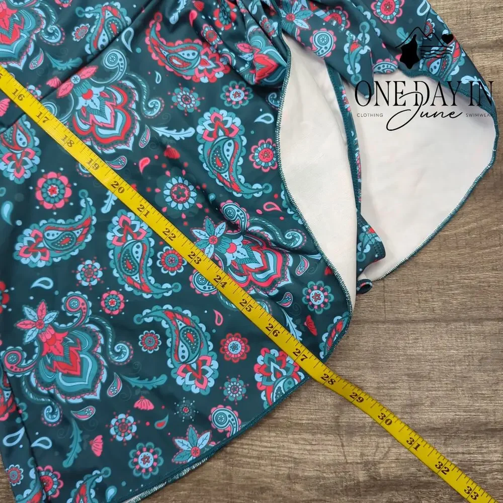 Eomenie Paisley Swimdress One Piece Swimsuit Size S - Picture 6 of 8